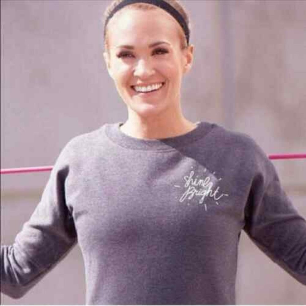 Calia by Carrie Underwood Grey "Shine Bright" Sweatshirt - Size Medium - Picture 3 of 15